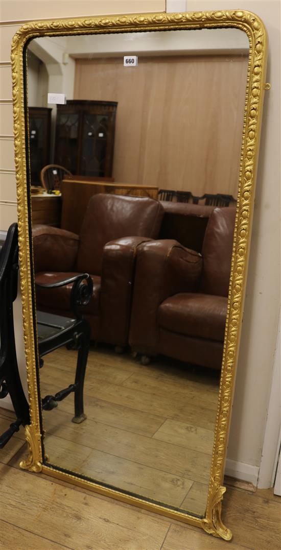 A gilt framed dressing mirror, H.140cm